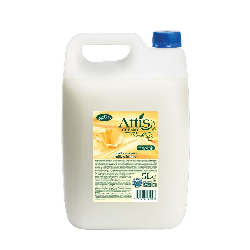 foto Mydło w płynie ATTIS mleko i miód 5l