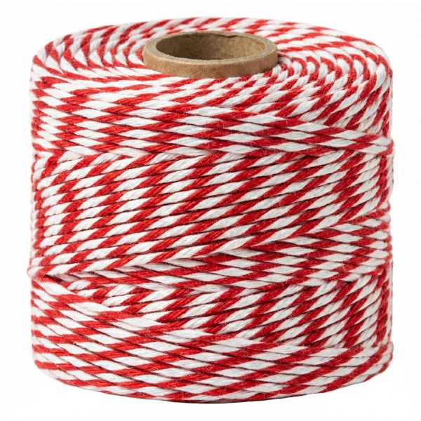 Sznurek wędliniarski biało-czerwony 500G Foto Sznurek wędliniarski biało-czerwony 500G