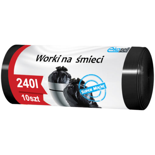 Foto Worki na śmieci 240L LDPE 10szt. czarne EKOSELL